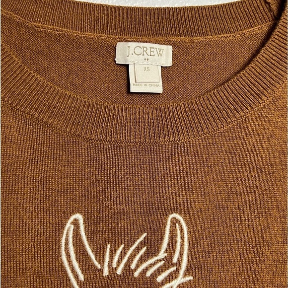 J.Crew Factory Llama With Scarf Sweater Camel Brown Size XSmall - Picture 4 of 8